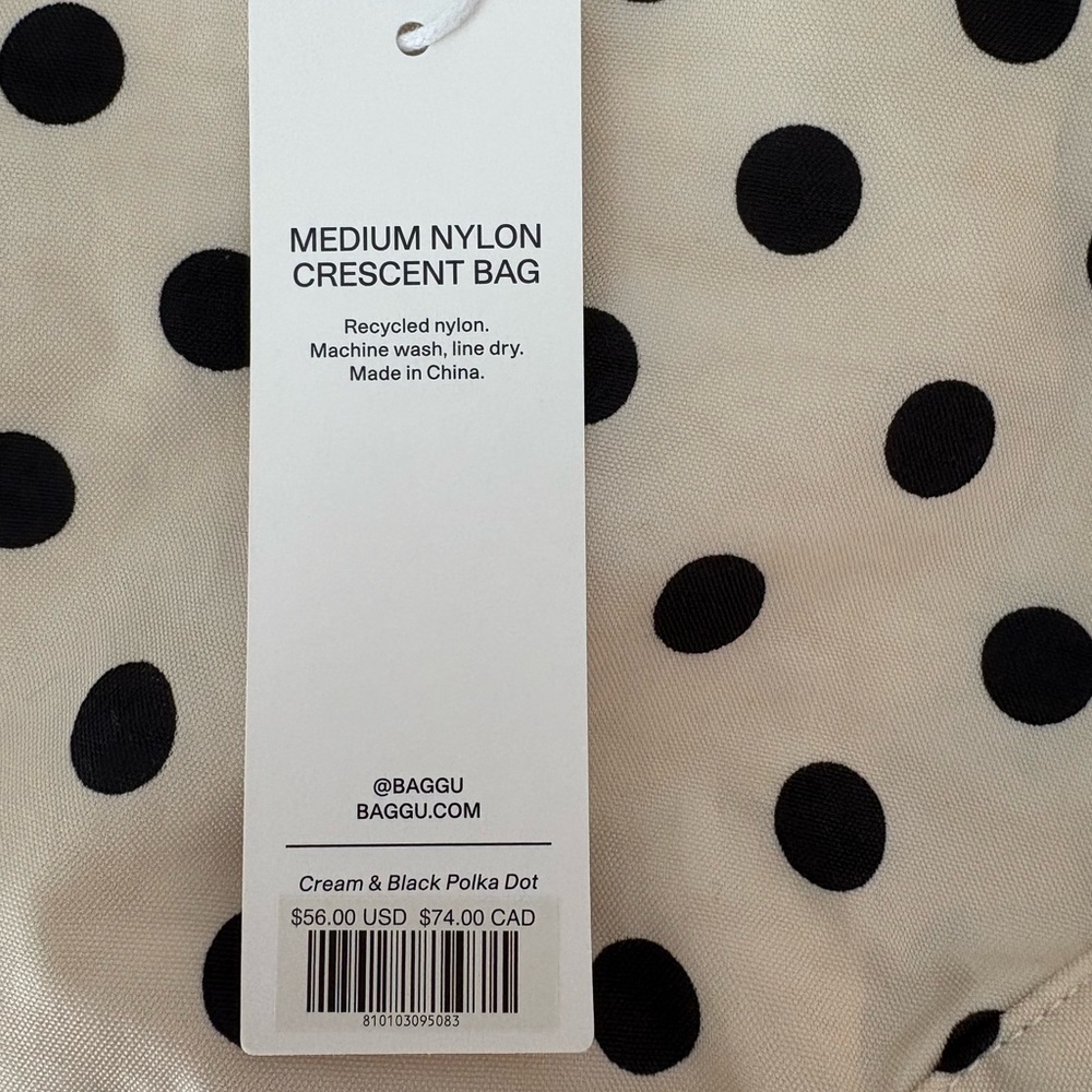 NWT!!! BAGGU Beige Polka Dot Shoulder Bag - Picture 4 of 4